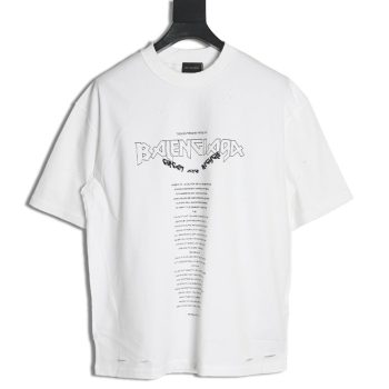Balenciaga Newspaper layout large print cut short sleeve T-shirt