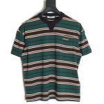 Prada Green Stripe Pocket Short Sleeve T-Shirt