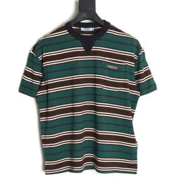 Prada Green Stripe Pocket Short Sleeve T-Shirt