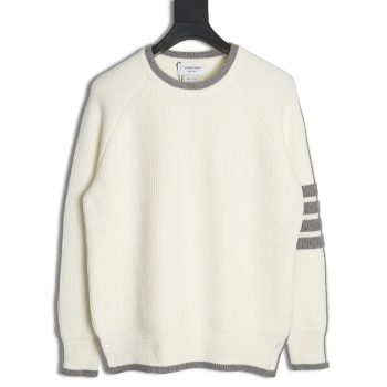 Thom Browne striped color block crew neck sweater