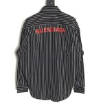 Balenciaga back red letter print striped shirt
