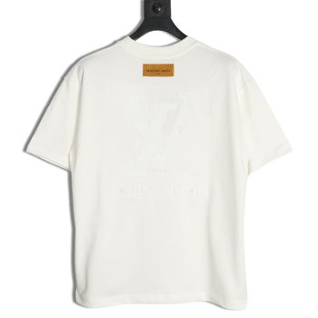 Louis Vuitton dark pattern large logo embroidered short sleeve T-shirt