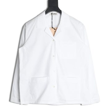Miu Miu poplin pocket lapel long sleeve shirt