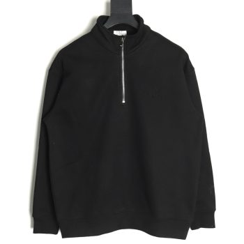 Dior Circular Embroidery Half Zip Stand Collar Sweatshirt TSK2