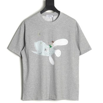 Loewe whale print embroidered short sleeve
