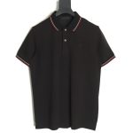 Prada embroidered logo red edge short-sleeve polo shirt TSK1