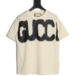 Gucci & Balenciaga joint graffiti letter print short-sleeve