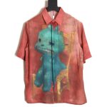 Dior 24ss fun little foot pattern new short-sleeved shirt