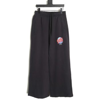 Balenciaga Earth pattern print distressed trousers TSK1
