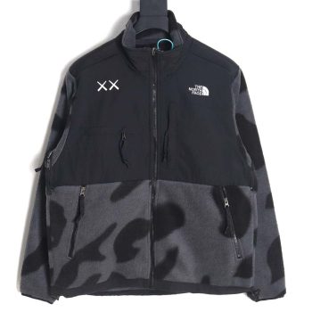 The North Face x KAWS North Face joint model FW23 1995 Denali Logo printed color block zipper fleece long-sleeved jacket_CM_1