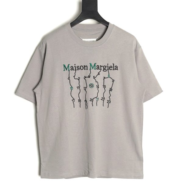 Maison Margiela geometric numbers embroidered short-sleeved T-shirt TSK1