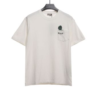 Dior Dragon Year Limited Embroidery Little Dinosaur Embroidered Short Sleeve_CM_1