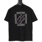 Louis Vuitton tricolor beaded embroidered short-sleeved T-shirt TSK2