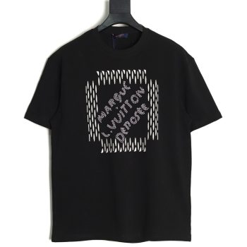 Louis Vuitton tricolor beaded embroidered short-sleeved T-shirt TSK2