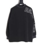 Balenciaga 23ss washed distressed seamless embroidered letter long sleeves