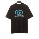 Balenciaga distressed washed front and back surf print short sleeves
