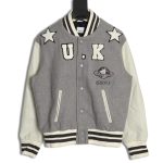 Burberry Grey Paneled Baseball Jacket
