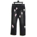 Chrome Hearts Classic Leather Label Cross Denim Trousers TSK2