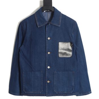 Loewe Denim Jacket with Leather Pockets