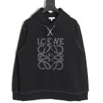 Loewe embroidered topstitched hooded sweatshirt