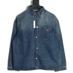 Prada pocket triangle logo denim shirt jacket
