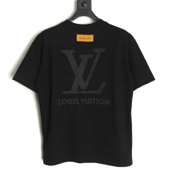 Louis Vuitton dark pattern large logo embroidered short sleeve T-shirt TSK1