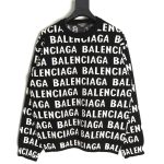 Balenciaga jacquard full print bullet screen letter round neck sweater TSK1