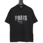 Balenciaga Lettering Rhinestone Short Sleeve T-Shirt
