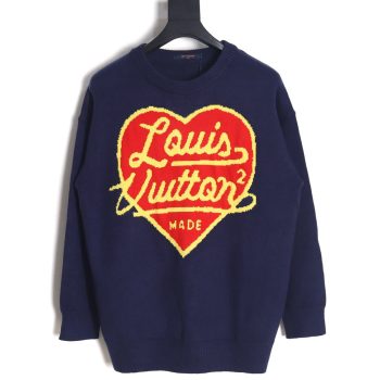 LouisVuitton love jacquard knitted crew neck sweater
