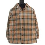 Burberry Check Reversible Button Hooded Jacket