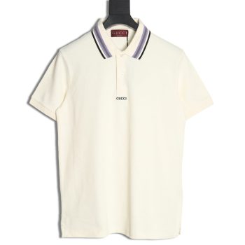 Gucci simple lettering short-sleeved POLO shirt