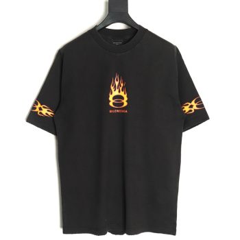 Balenciaga flame print short sleeve T-shirt TSK1