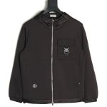 Dior patchwork letter embroidered hooded jacket