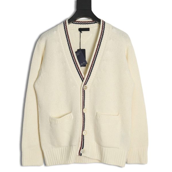 Prada wool striped knitted cardigan