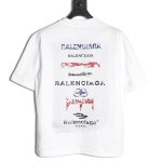 Balenciaga Back mottled multi-line lettering short sleeves
