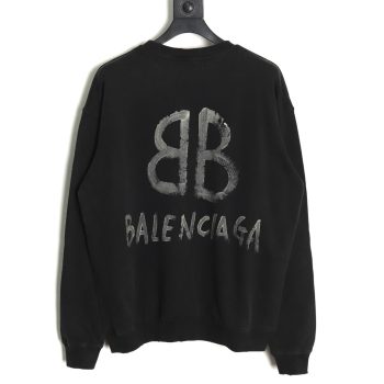 Balenciaga Hand-painted Luminous Print Crewneck Sweatshirt