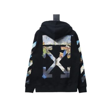 Off-white painting print zip-up hoodie TSK1