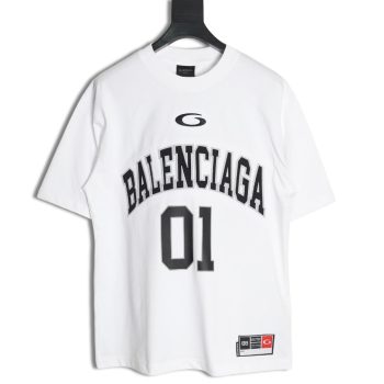 Balenciaga basketball jersey embroidered print short-sleeved T-shirt