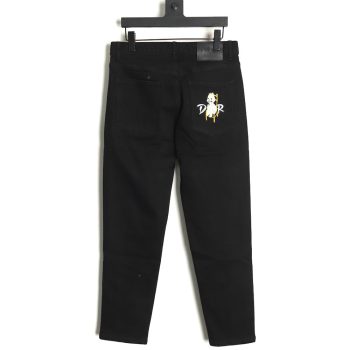 Dior Dinosaur Denim Pants with Back Pockets