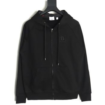 Burberry B plaid hooded zip-up hooded sweatshirt