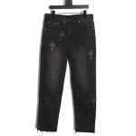 Chrome hearts classic leather cross denim trousers