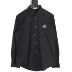 Prada Embroidered Lettering Poplin Long Sleeve Shirt TSK1