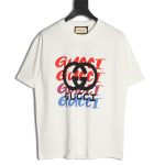 Gucci gradient slogan double G print short sleeves