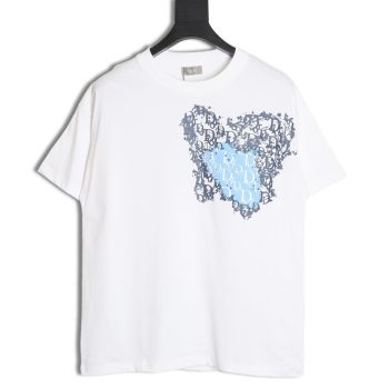 Dior heart monogram letter foam print short sleeves