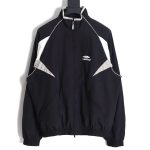 Balenciaga 23FW double-layer stitching embroidered letter jacket