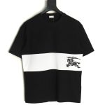 Burberry white horizontal striped war horse print short sleeves TSK1