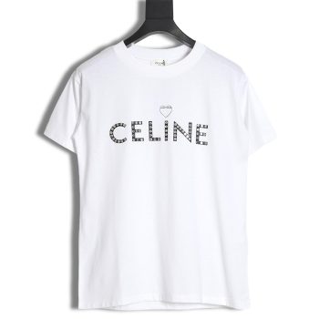 CELINE 22SS rivet heart letter short-sleeved T-shirt