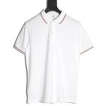 Prada embroidered logo red edge short-sleeve polo shirt