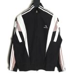 Balenciaga double hook embroidery color block stand collar jacket