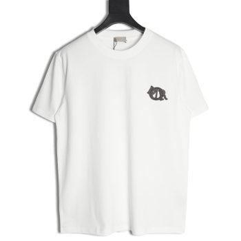 Dior four-color embroidered chapter letter T-shirt